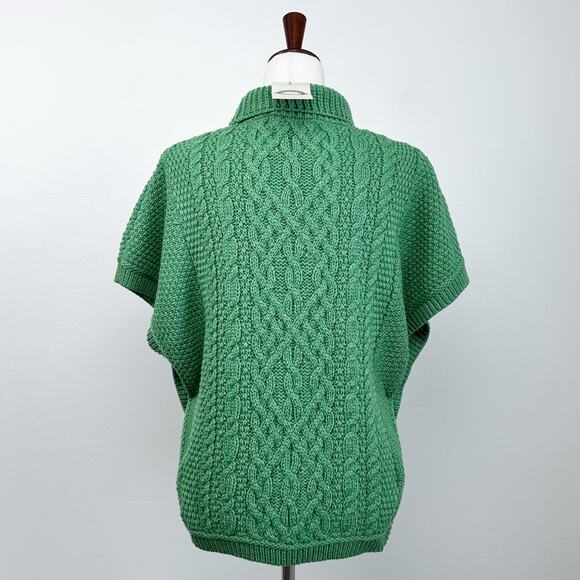 Aran Sweater Market Irish 100% Merino Wool Cable Knit Poncho NWT - Picture 6 of 7